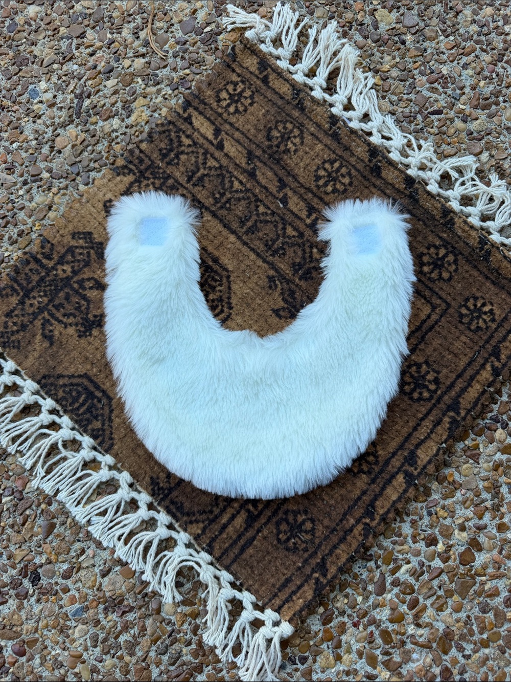 Kids Faux Fur Beard - White - with Velcro